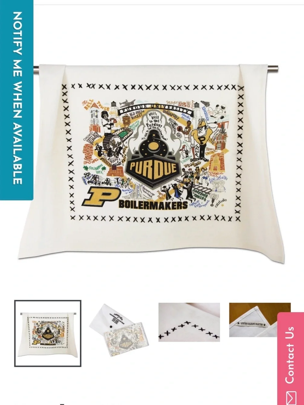 BRAND NEW Catstudio Purdue University Collegiate Collection Dish Towel